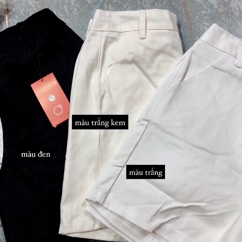 Quần Short Ống rộng chất kaki thun co giãn trắng đen kem cạp cao Dáng Hàn Quốc (có bigsize) | BigBuy360 - bigbuy360.vn