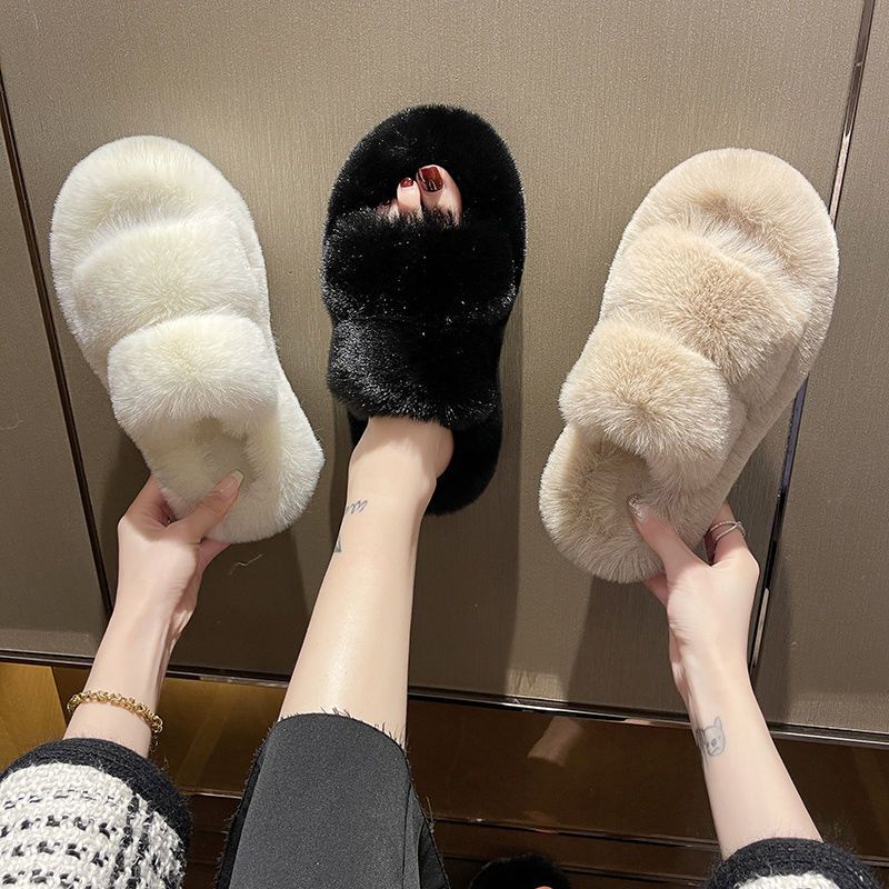 Dép Bông Dày Thời Trang Thu Đông 2022 Phong Cách Mới Cho Nữ