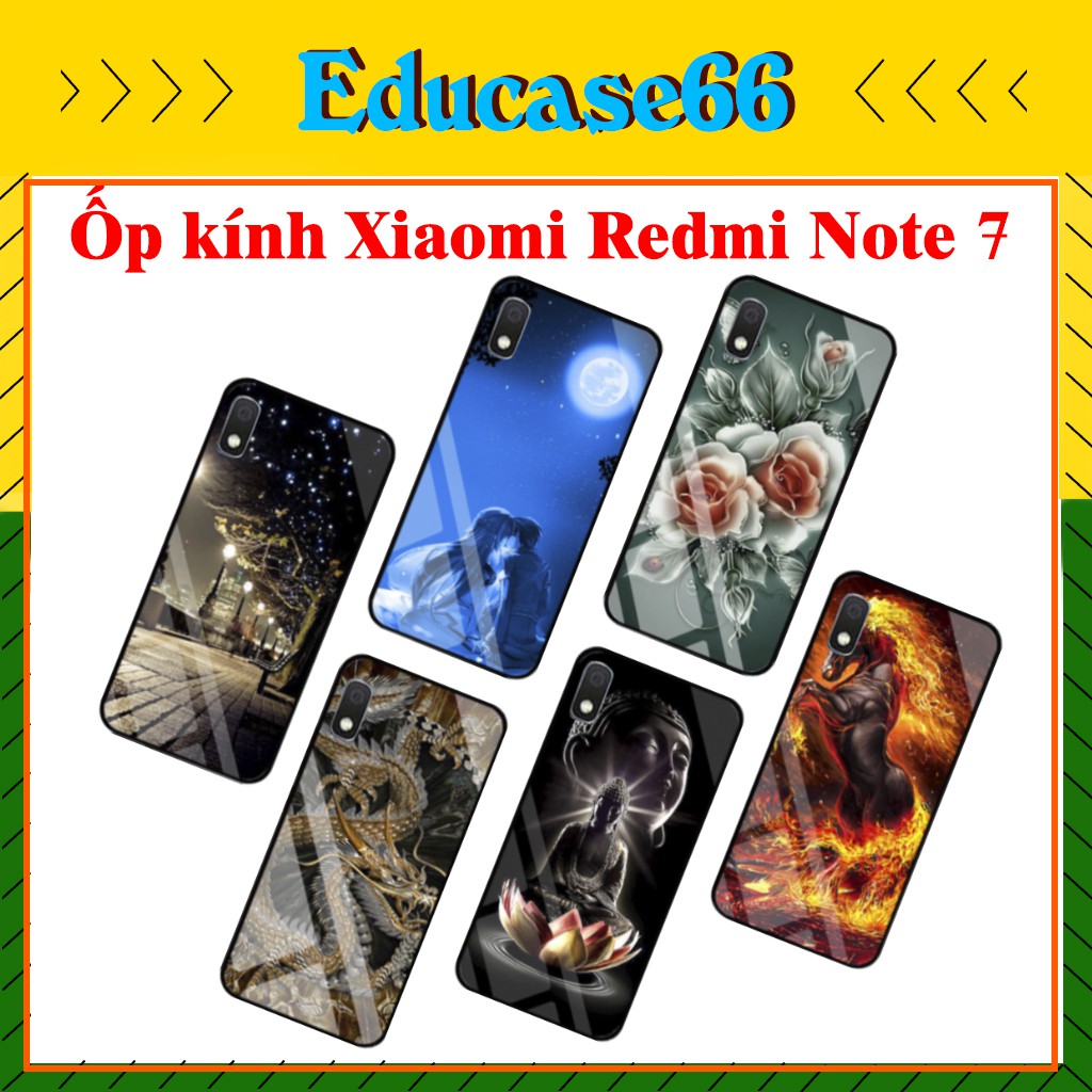 ỐP lưng kính 3D XIAOMI REDMI NOTE 7 sang trọng, trẻ trung, chống bẩn EDUCASE66