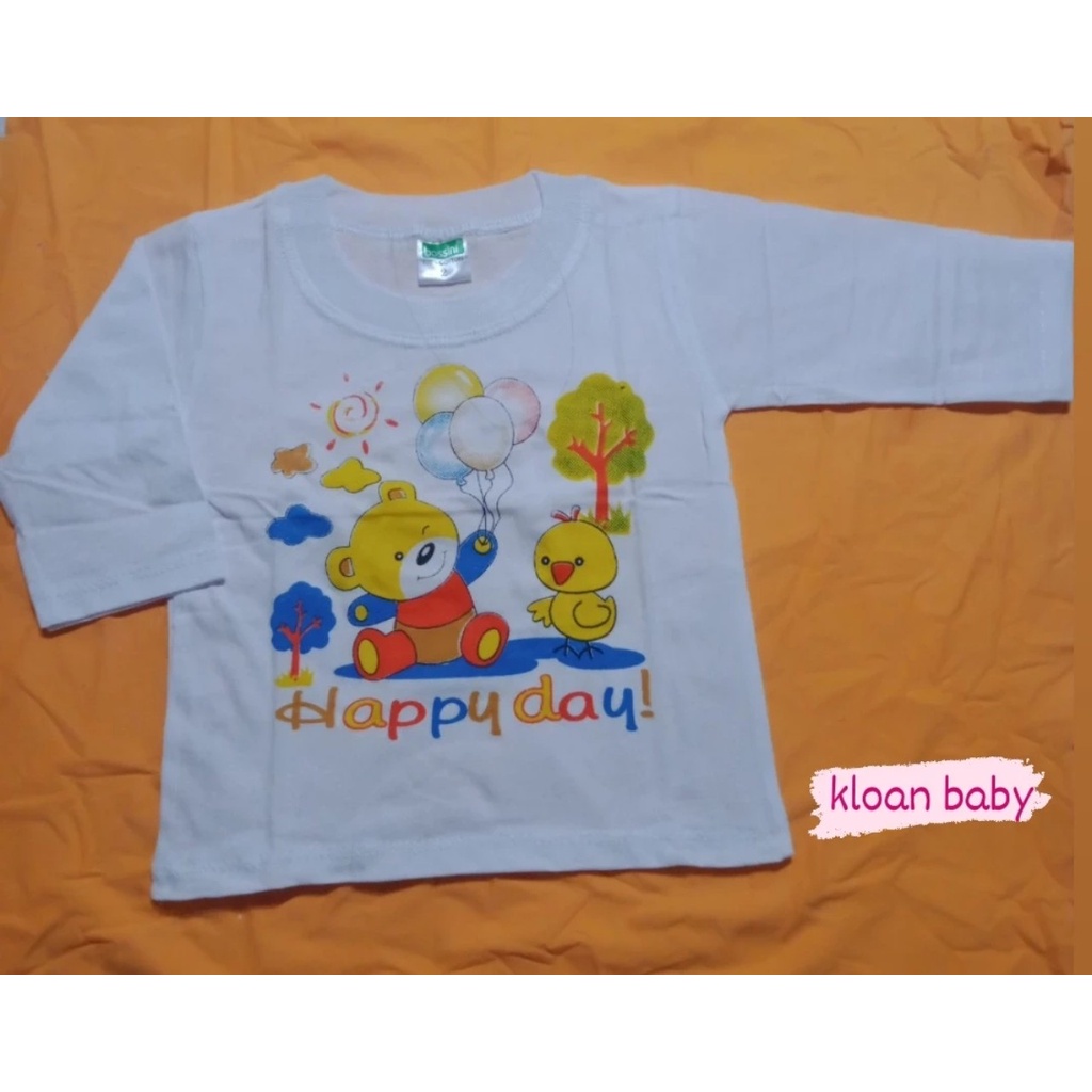 Áo cổ bo tay dài trắng sơ sinh 100% cotton