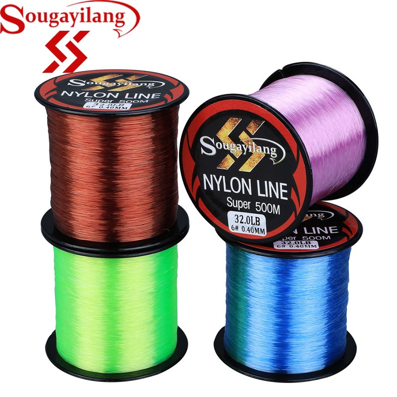 Cuộn dây câu cá bằng Nylon 500M 11LB-36.3LB mịn bền bỉ chất lượng cao