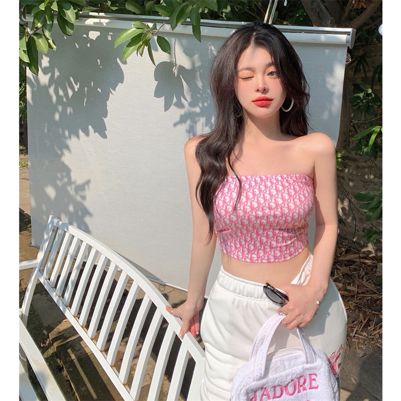 Áo Lửng Hai Dây In Chữ Thời Trang Cho Nữ