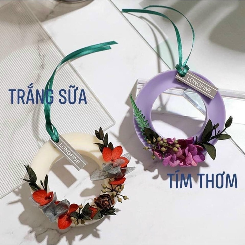 Sáp thơm hoa khô vòng tròn longfine treo phòng
