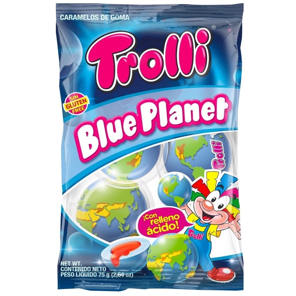 Kẹo dẻo Trolli Planet & Pop Eye gói 75gr  - Đức - Quả địa cầu + con mắt