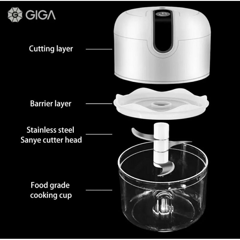 Máy Xay tỏi Ớt,hành,thịt Mini Tự động sạc pin,Mini đa năng Tiện Dụng giao màu ngẫu nhiên