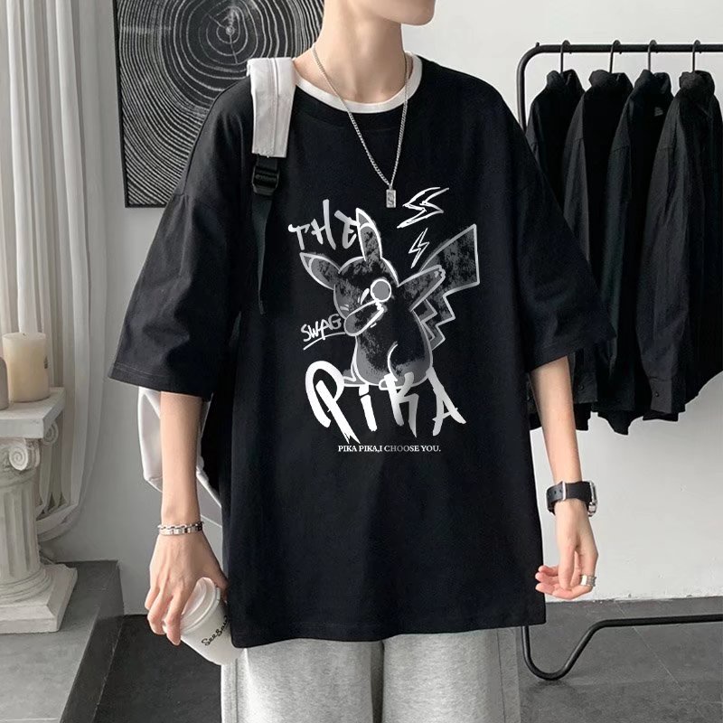 Áo Thun Tay Ngắn Cổ Tròn In Hình Hoạt Hình Dành Cho Nam size M-8XL