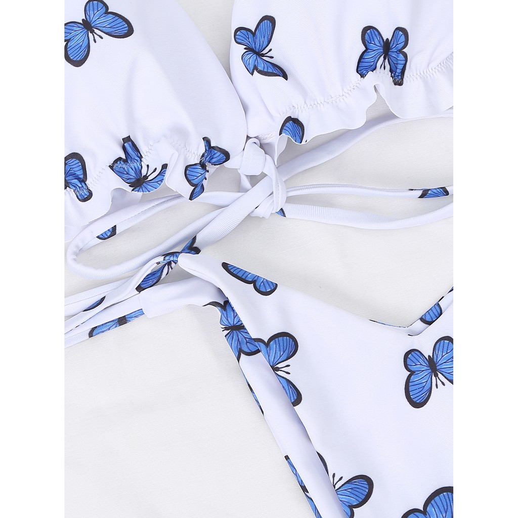 Bộ Bikini Họa Tiết Bướm Màu Xanh Dương | BigBuy360 - bigbuy360.vn