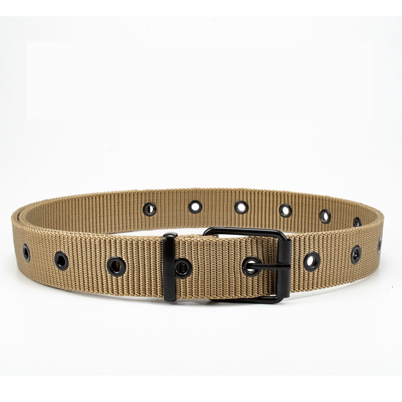Thắt lưng vải canvas 1 hàng lỗ khóa kim loại unisex phong cách Hàn Quốc bản 3.5cm TL216 - Thắt Lưng Giá Tốt