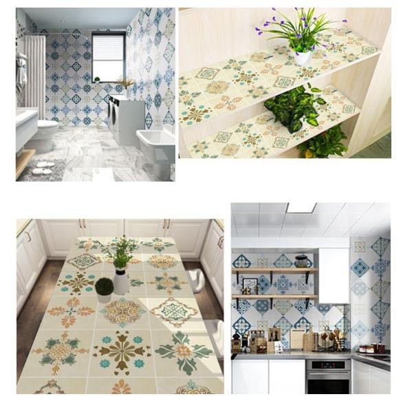 Decal dán tường nhà bếp chống văng dầu mỡ khổ 2M x 0.6 M, cuộn giấy dán tường trang trí phòng cao cấp