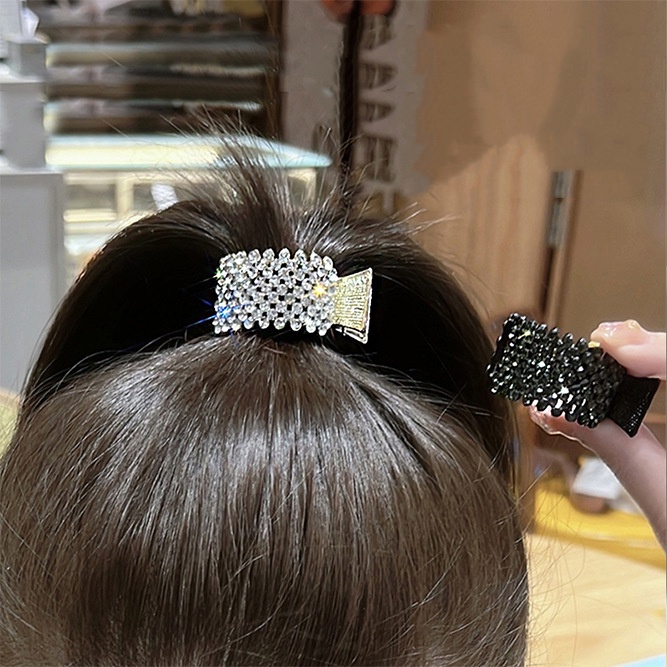 Kẹp Tóc Đính Đá Kim Loại Phong Cách Hàn Quốc Dễ Thương Dành Cho Nữ