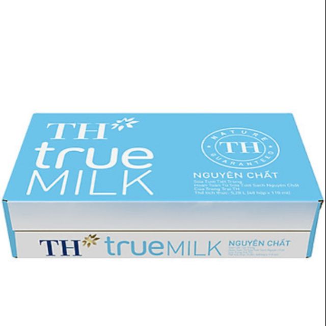 Thùng sữa tươi nguyên chất TH true milk hộp 110ml × 48  hộp