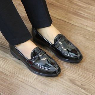 B124 Giày da lười nam sang trọng da bóng