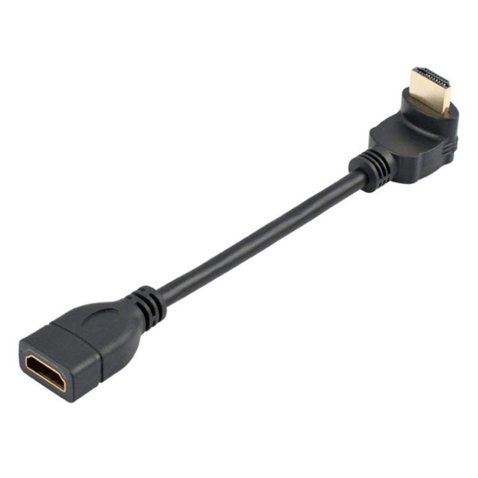 90 Degree Angle Male To HDMI-compatible Female Adapter Extender Converter