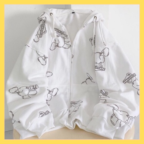 Áo khoác nỉ in hình gấu nữ - Áo Sweater dáng rộng Ulzzang Hàn Quốc - CHAN CHAN STORE