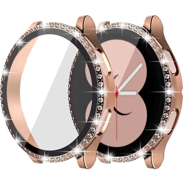 Kính Ốp Bảo Vệ Bằng PC Cứng Chống Rơi + Kính Cường Lực Cho Đồng Hồ samsung Galaxy watch 4 Galaxy watch4 44mm 40mm