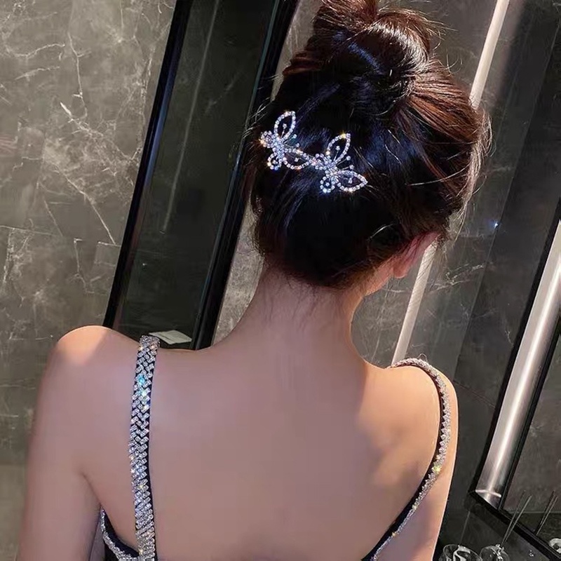 Kẹp Tóc Hình Bướm Đính Đá Đơn Giản Thời Trang Hàn Quốc Mới