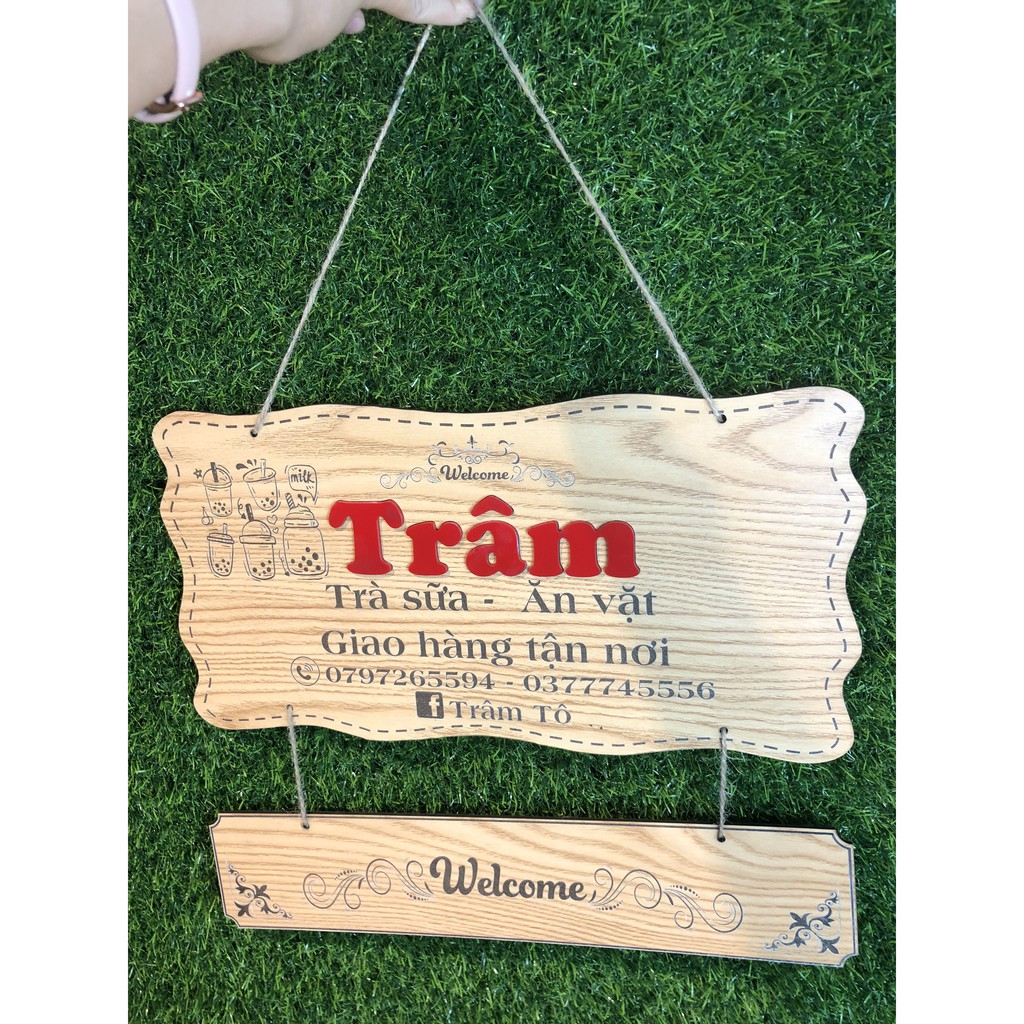 BIỂN HIỆU GỖ TRANG TRÍ SHOP - Kích thước 30x50cm - Thiết kế theo yêu cầu