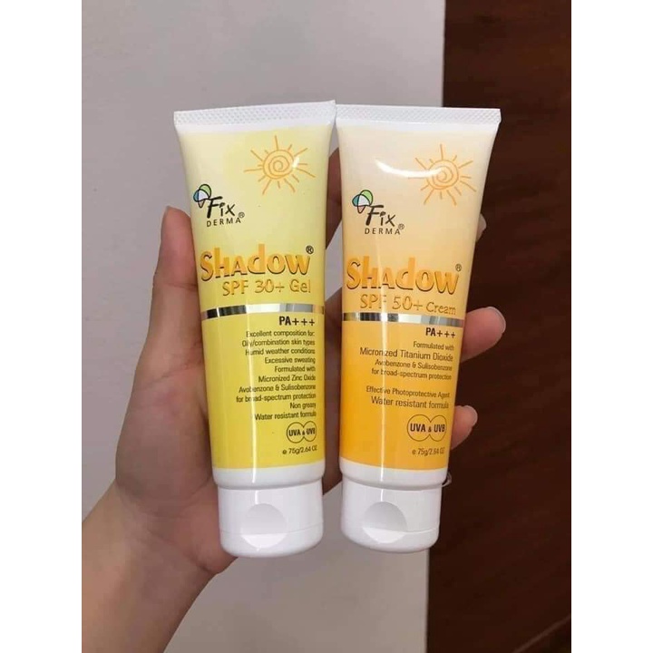 Kem Chống Nắng Shadow SPF 50+ (75g) - Gel Chống Nắng SPF 30+ Shadow dưỡng ẩm, kiềm dầu,trắng da, nâng tone-NS