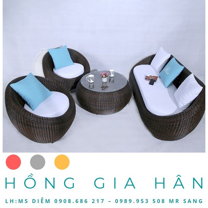 Bộ Ghế Sofa Cafe Bọc Da Giá Rẻ Hgh Sf06