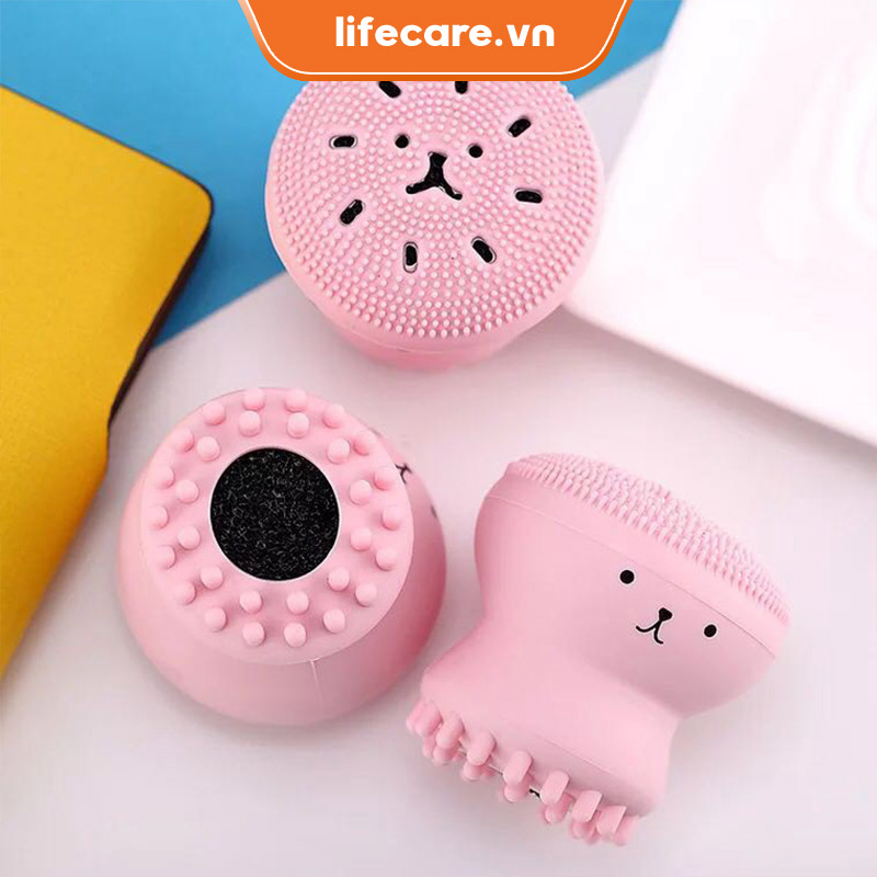 Korean cute cleaning brush squid brush silicone cleaning tools