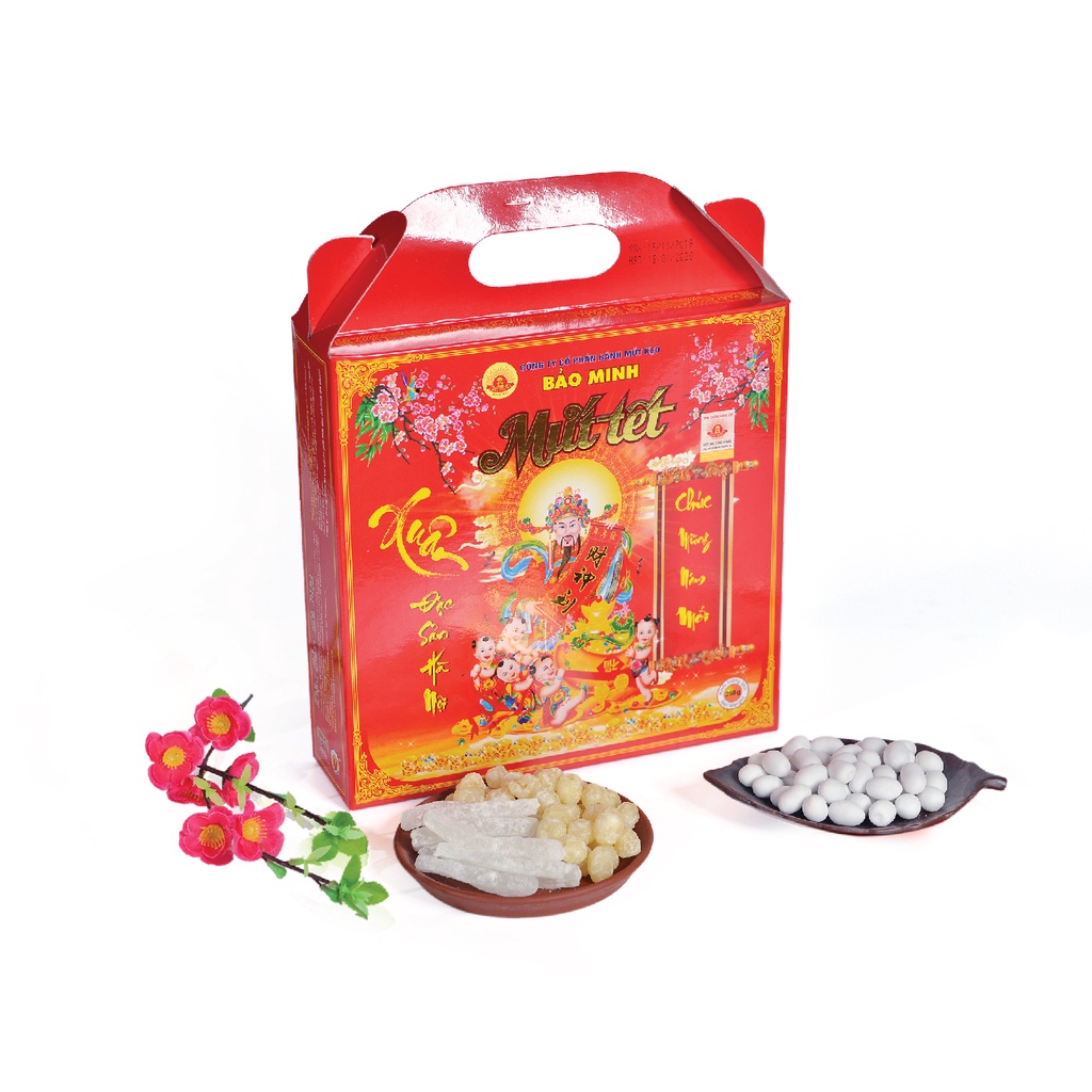 Mứt Tết thập cẩm hộp quai xách Bảo Minh truyền thống 250g | BigBuy360 - bigbuy360.vn