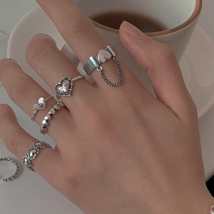 Bộ Nhẫn Hình Trái Tim Thời Trang Dành Cho Cặp Đôi