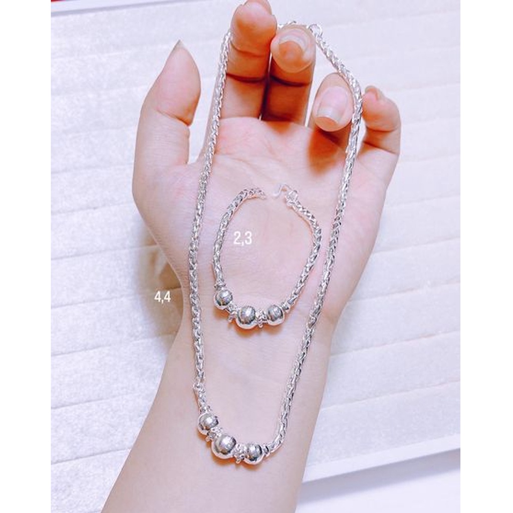 Lắc bạc ta cho bé PANSY thiết kế 3 bi bạc cá tính