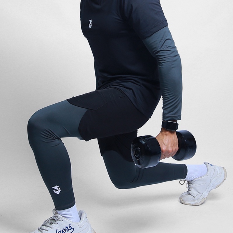 Quần legging nam Shamdi đồ tập gym giữ nhiệt nam co giãn 4 chiều vải - 990