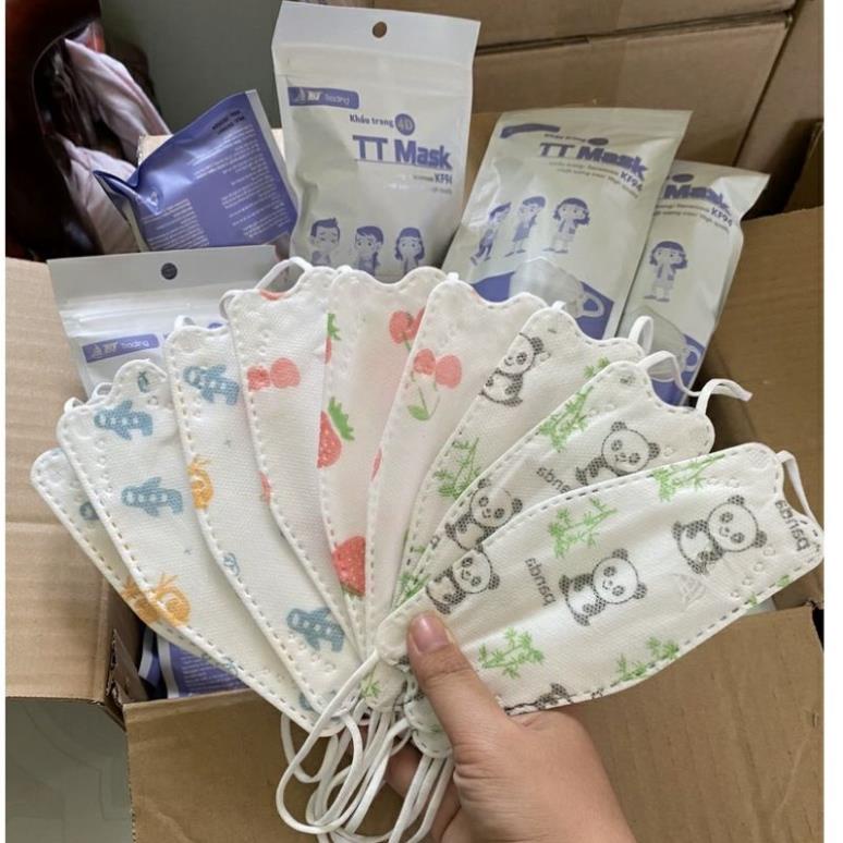 (50 Chiếc) Khẩu Trang Trẻ Em KF94 (4D) Loại Đẹp Vải Kháng Khuẩn Lọc Bụi Nhiều Hình Ngộ Nghĩnh