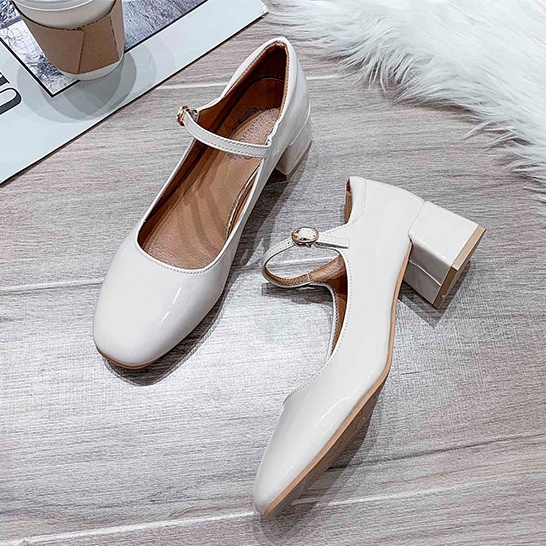 Giày cao gót nữ mũi vuông có khóa - G091