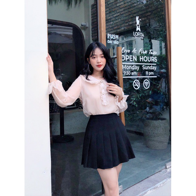 Chân váy TENNIS nữ ngắn thời trang, chân váy nữ học sinh xếp ly trơn màu mã