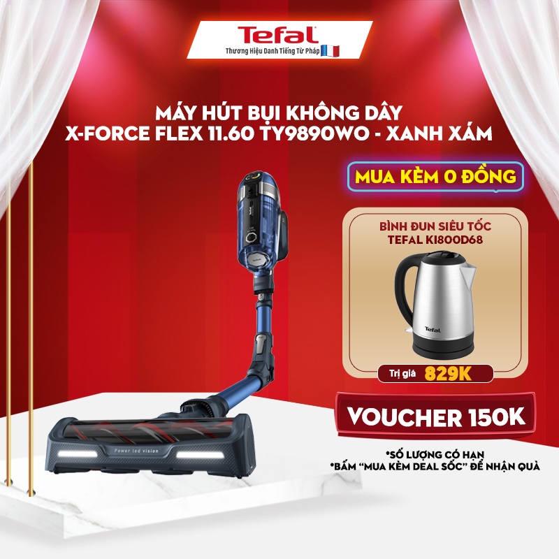 [Mã ELTEFALWL4 giảm 10% đơn 500K] Máy hút bụi không dây  X-force Flex 11.60 TY9890WO - Xanh xám