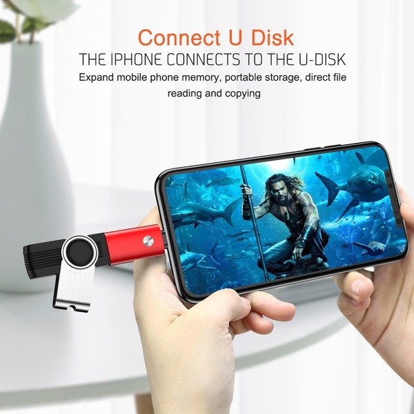 Famale USB to Lightning Camera Adapter Converter Data SD Card U Disk Short OTG For iPhone ONLY Support IOS13