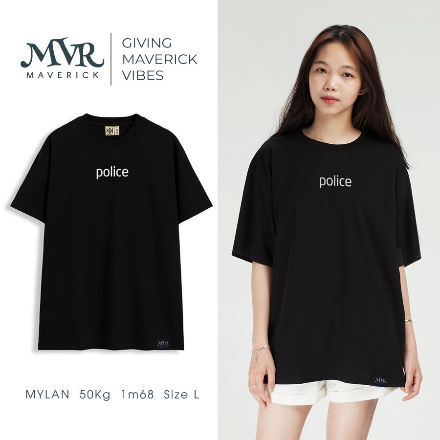 Ao thun form rộng Cotton thoáng mát nghề canh cảnh sát vui nhộn phong cách MVR KK4056
