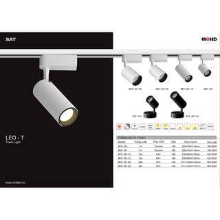 Đèn Led rọi ray + đé LEOT 12W