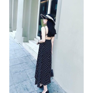 Đầm Maxi bi 2 dây lưng U - Hàng đẹp