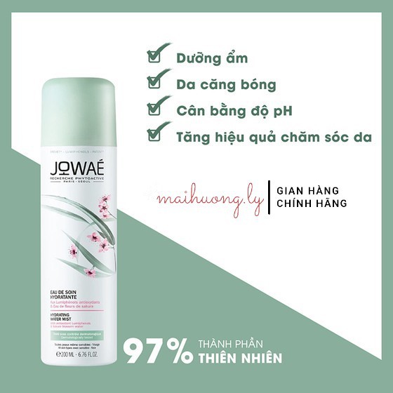 Xịt Khoáng Dưỡng Da Hoa Anh Đào JOWAE Cung Cấp Ẩm Thay Thế Tonner - Mỹ Phẩm Thiên Nhiên Nhập Khẩu Pháp 200ml