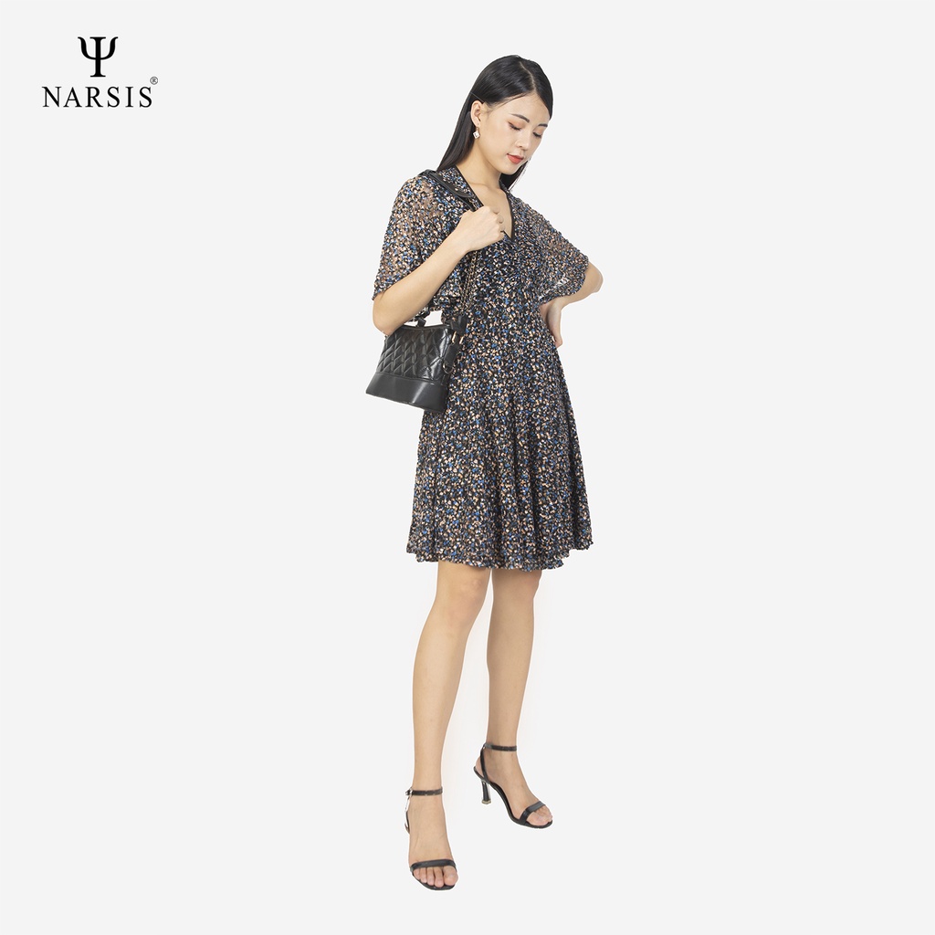 Váy nữ Narsis B0002 ren màu hoa xanh đen