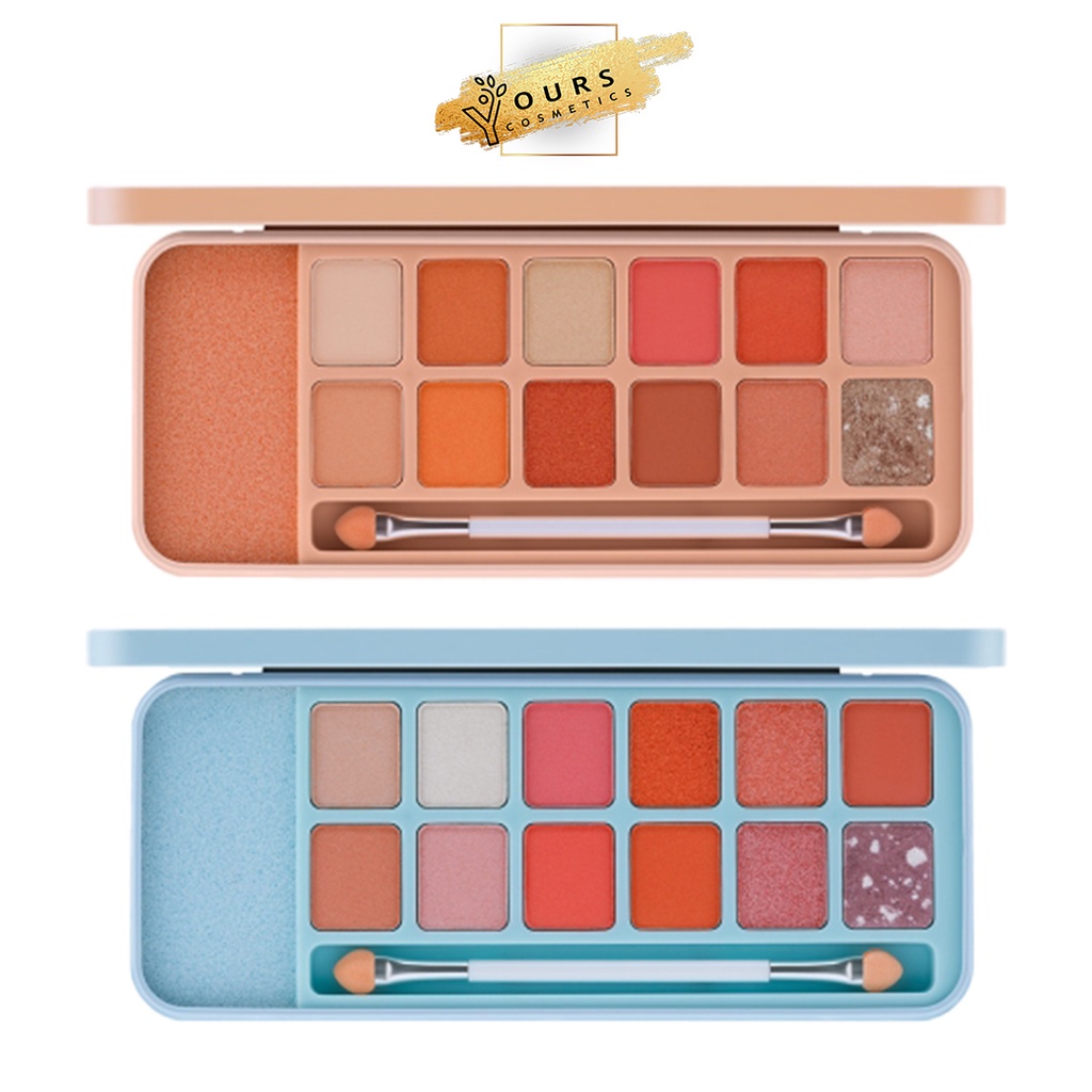 Bảng Phấn Mắt Tông Cam Đào Odbo Enjoy Eyeshadow Có Nhũ OD297 No.02