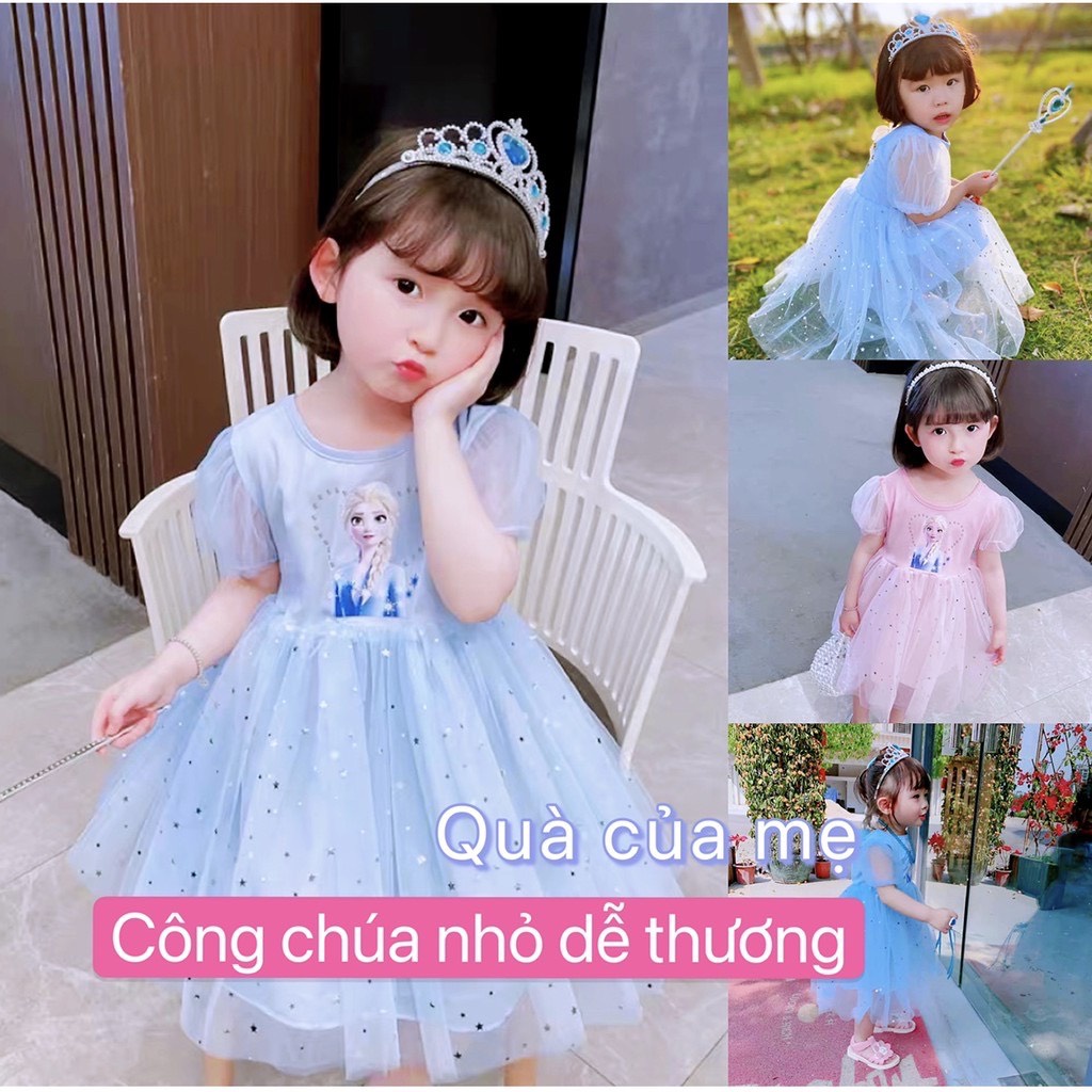 Váy công chúa elsa chân sao bé gái