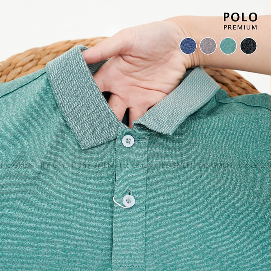 Áo Premium Polo The GMEN thiết kế họa tiết chấm hạt, cotton dày dặn, đứng form