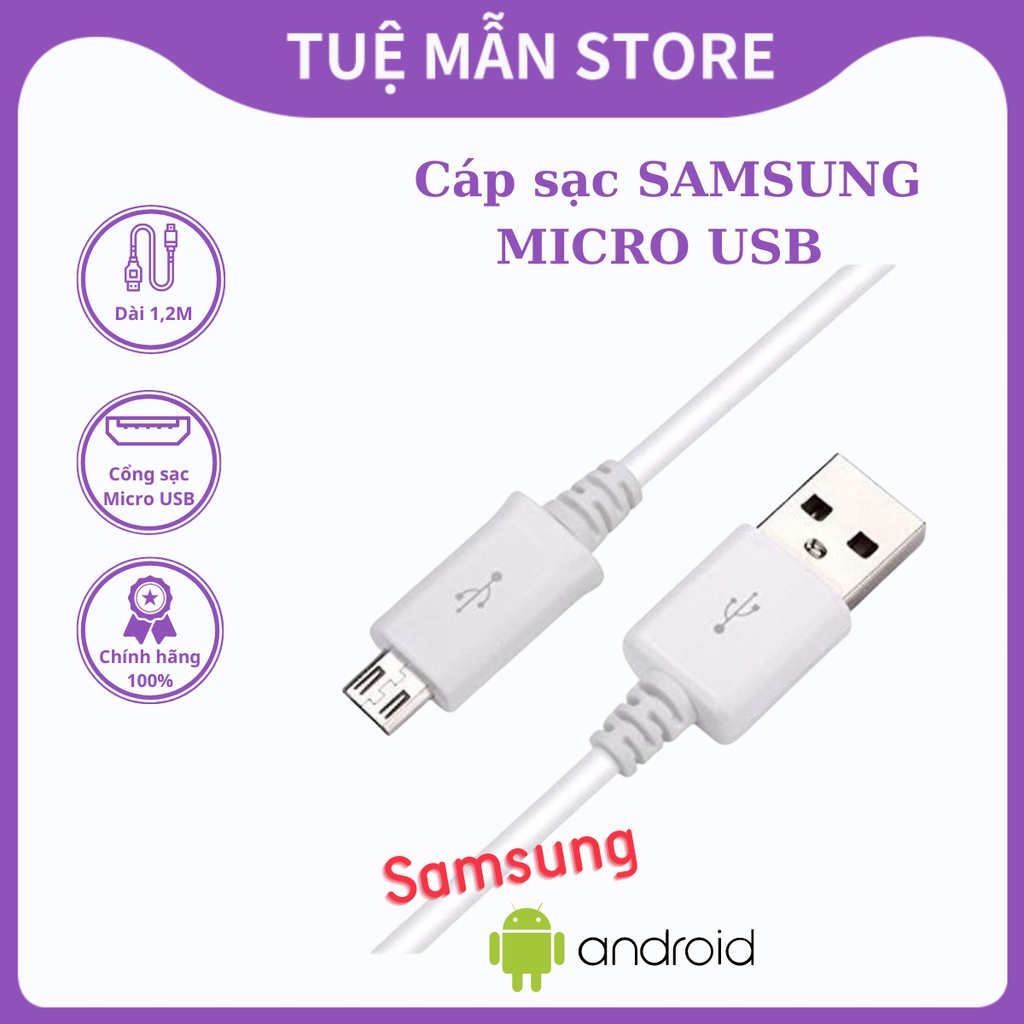 Dây Cáp Sạc Micro Usb Chính Hãng Samsung Made In Vietnam Dùng Để Sao Chép Dữ Liệu Sạc Điện Thoại - Tm Shop