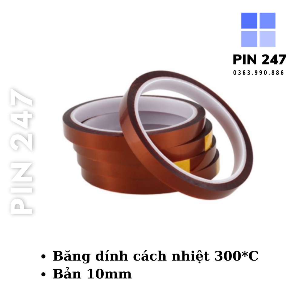 Băng Dính Cách Nhiệt 300*C vàng 10mm