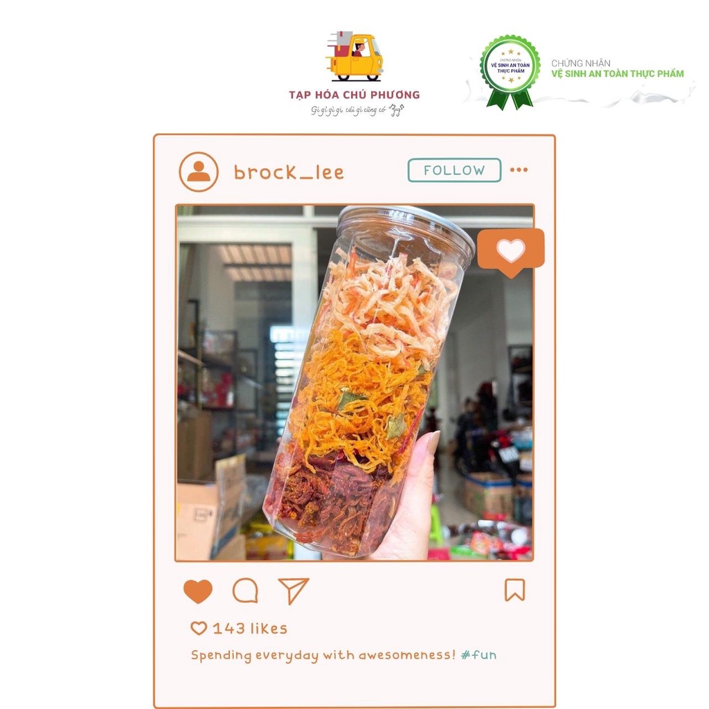 Mix khô gà mực heo siêu ngon đậm đà - hũ 300gr - Tạp hóa chú Phương | BigBuy360 - bigbuy360.vn