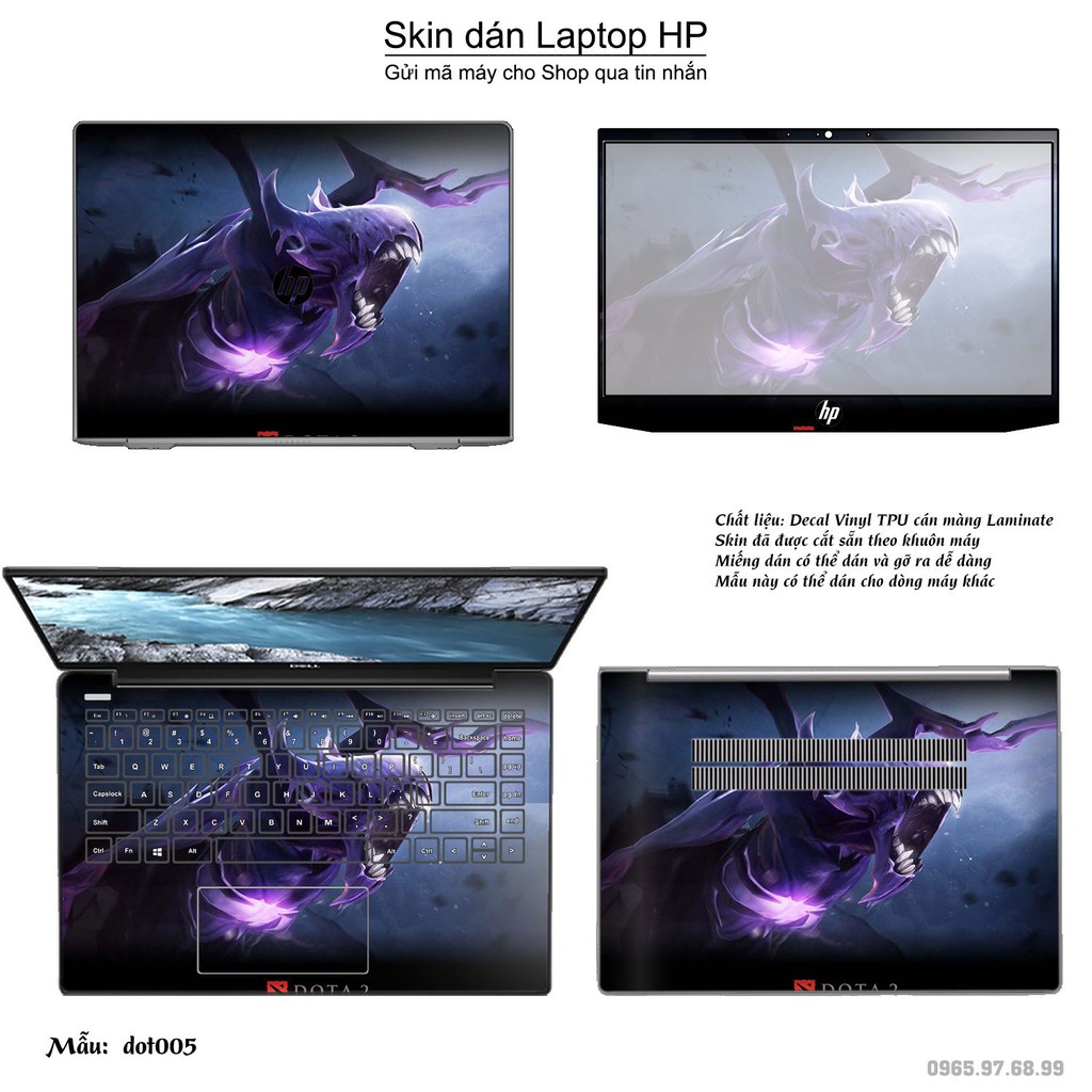 Skin dán Laptop HP in hình Dota 2 (inbox mã máy cho Shop)