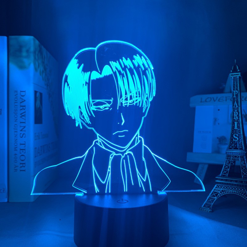 Đèn ngủ Captain Acrylic 3d Đèn Levi 'S Ackerman Attack on Titan siêu sáng