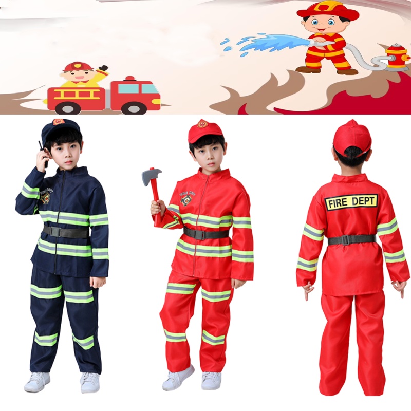 Bộ Đồ Hóa Trang Lính Cứu Hỏa 3 / 8 Món Cho Bé
