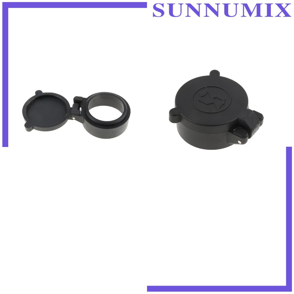 [SUNNIMIX] 2 Pieces 37mm Flip-open Dustproof Cover Flip Lens Cap for Telescope , Black