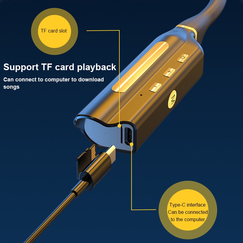 Tai Nghe Đeo Cổ Bluetooth 5.2 Không Dây Âm Thanh Vòm 4 Loa 1000 Giờ