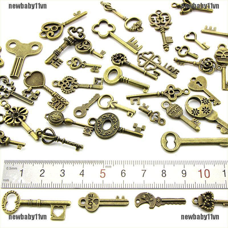 Bộ 50 Mặt Dây Chuyền Hình Chìa Khóa Phong Cách Steampunk